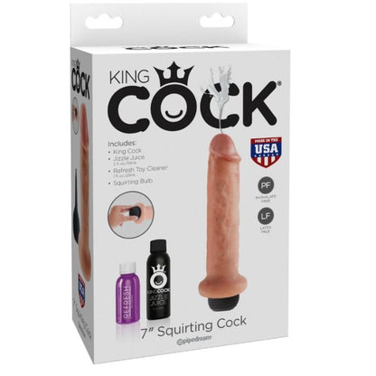 KING COCK - 17.8 CM SQUIRTING DILDO - Kink&Play