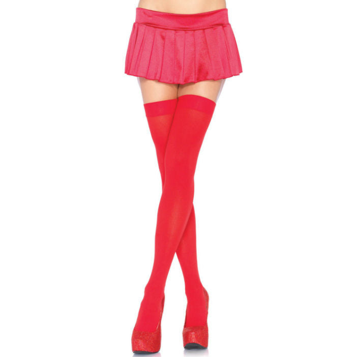LEG AVENUE - NYLON THIGH HIGHS RED - Kink&Play