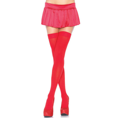 LEG AVENUE - NYLON THIGH HIGHS RED - Kink&Play