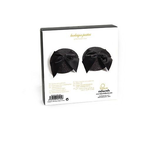 BIJOUX - BURLESQUE SHINY NIPPLE COVERS WITH BOW - Kink&Play