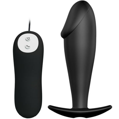 PRETTY LOVE - ANALPLUGG I SILIKON MED PENISFORM OCH 12 VIBRATIONSLÄGEN SVART