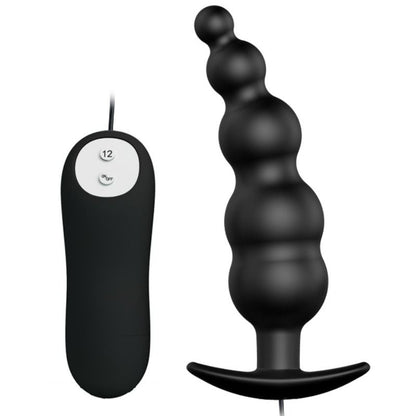 PRETTY LOVE - ANAL PLUG SILICONE EXTRA STIMULATION AND 12 VIBRATION MODES BLACK REMOTE CONTROL - Kink&Play