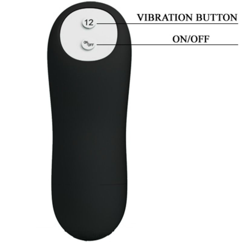 PRETTY LOVE - ANAL PLUG SILICONE EXTRA STIMULATION AND 12 VIBRATION MODES BLACK REMOTE CONTROL - Kink&Play