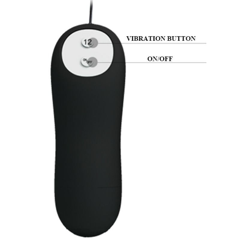 PRETTY LOVE - ANAL PLUG ANCHOR FORM SILICONE 12 VIBRATION MODES BLACK - Kink&Play