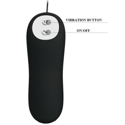 PRETTY LOVE - ANAL PLUG ANCHOR FORM SILICONE 12 VIBRATION MODES BLACK - Kink&Play