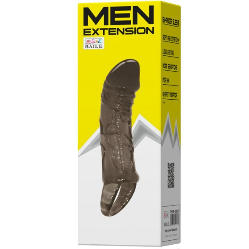 BAILE - PENIS EXTENSION SHEATH WITH STRAP FOR TESTICLES 11.5 CM - Kink&Play
