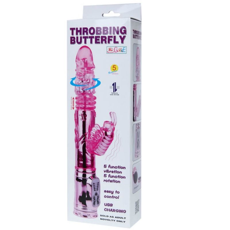 BAILE - RECHARGEABLE VIBRATOR WITH ROTATION AND THROBBING BUTTERF STIMULATOR - Kink&Play