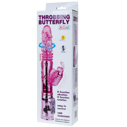 BAILE - RECHARGEABLE VIBRATOR WITH ROTATION AND THROBBING BUTTERF STIMULATOR - Kink&Play