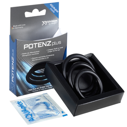 JOYDIVISION POTENZDUO - PLUS 3 BLACK RINGS SET - S, M, L - Kink&Play
