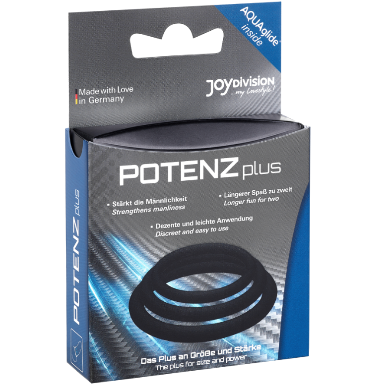 JOYDIVISION POTENZDUO - PLUS 3 BLACK RINGS SET - S, M, L - Kink&Play