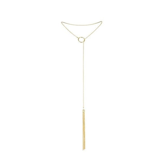 BIJOUX - MAGNIFIKT METALLHALSBAND MED GYLDNA FRANSAR