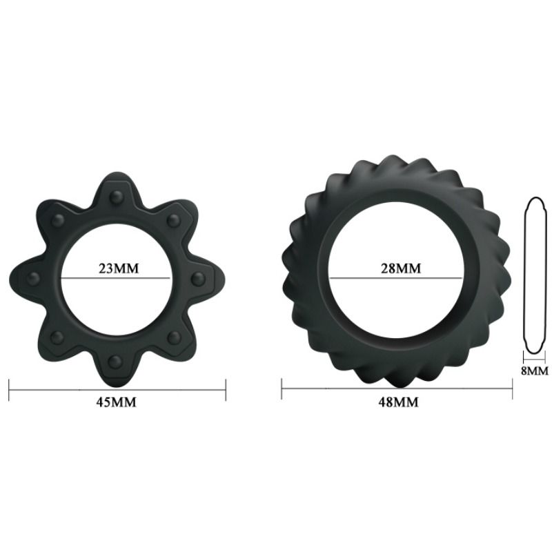 BAILE - KIT 2 RING FLOWERING SILICONE RINGS - Kink&Play