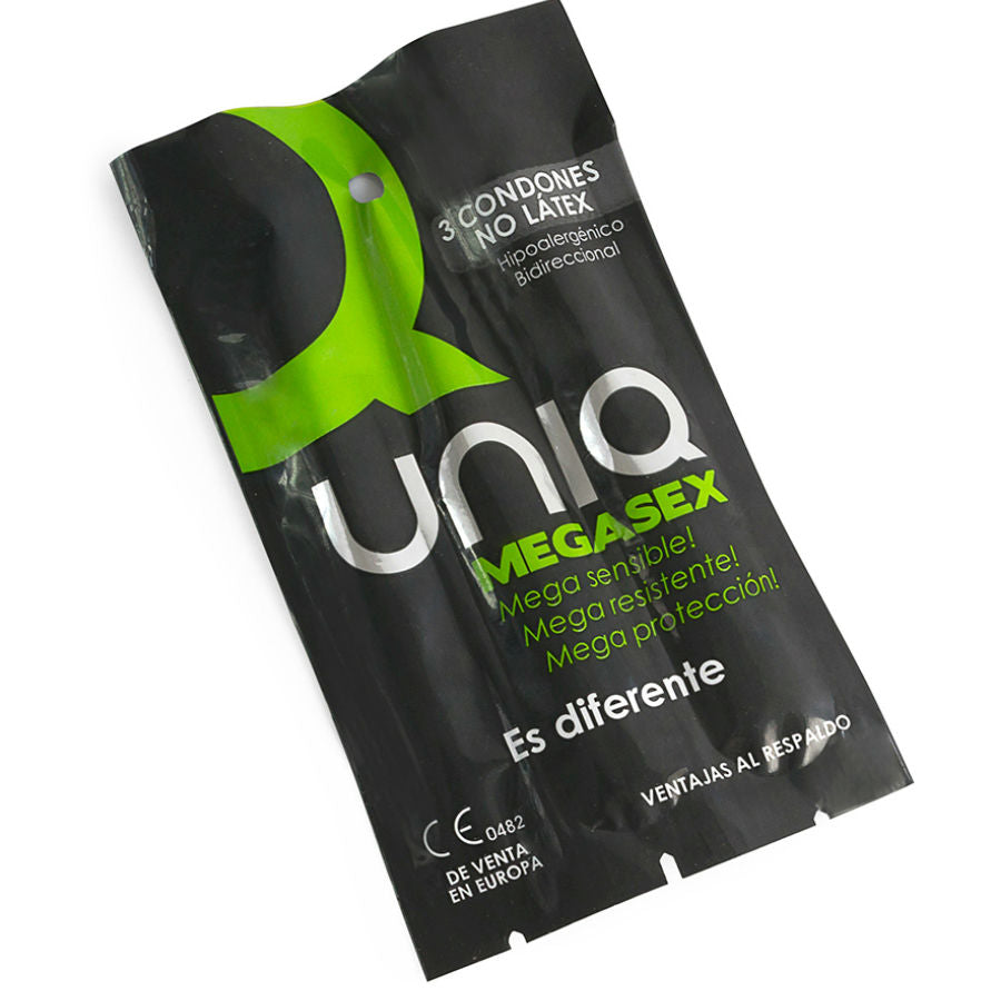 UNIQ - MEGASEX LATEX FREE SENSITIVE CONDOMS 3 UNITS - Kink&Play
