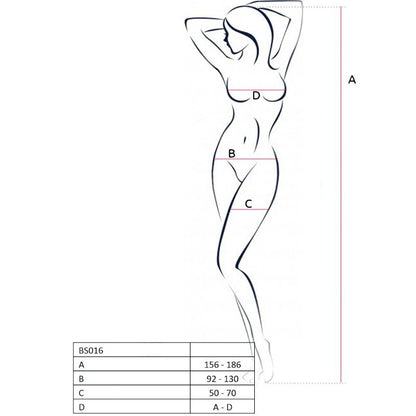 PASSION - WOMAN BS016 BODYSTOCKING BLACK ONE SIZE - Kink&Play