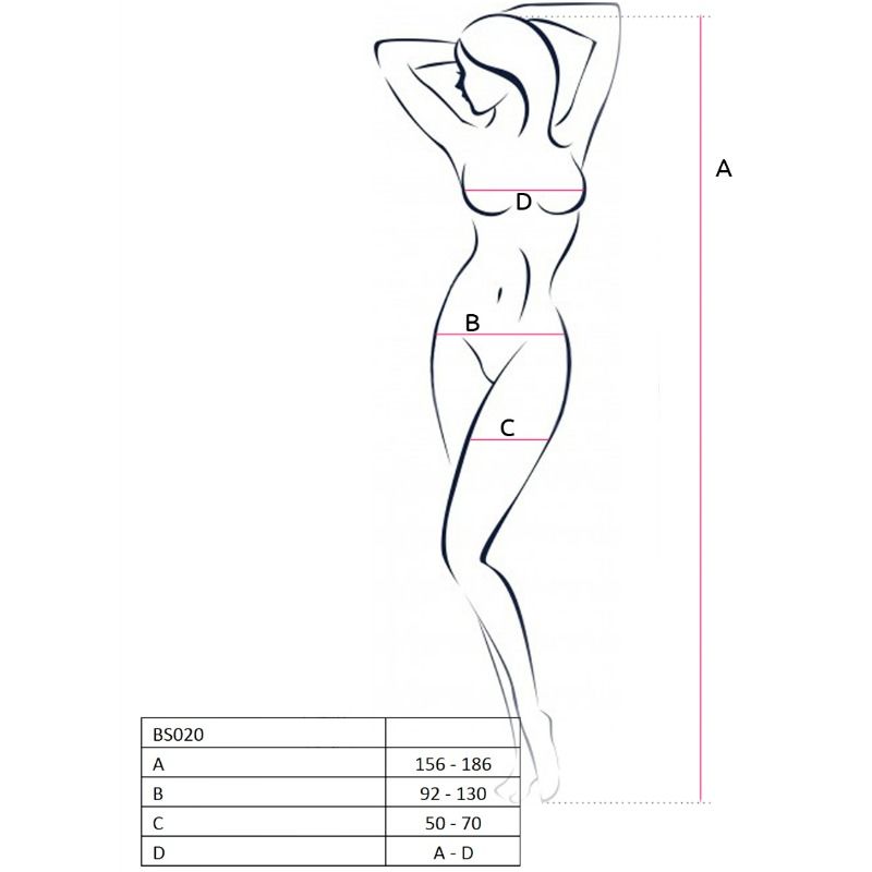 PASSION - WOMAN BS020 BODYSTOCKING BLACK ONE SIZE - Kink&Play