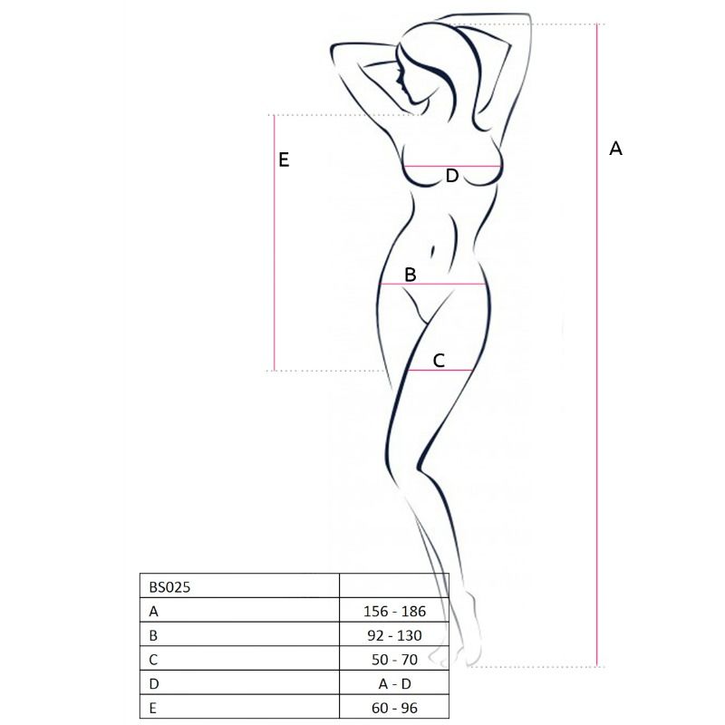 PASSION - WOMAN BS025 BODYSTOCKING BLACK DRESS STYLE ONE SIZE - Kink&Play
