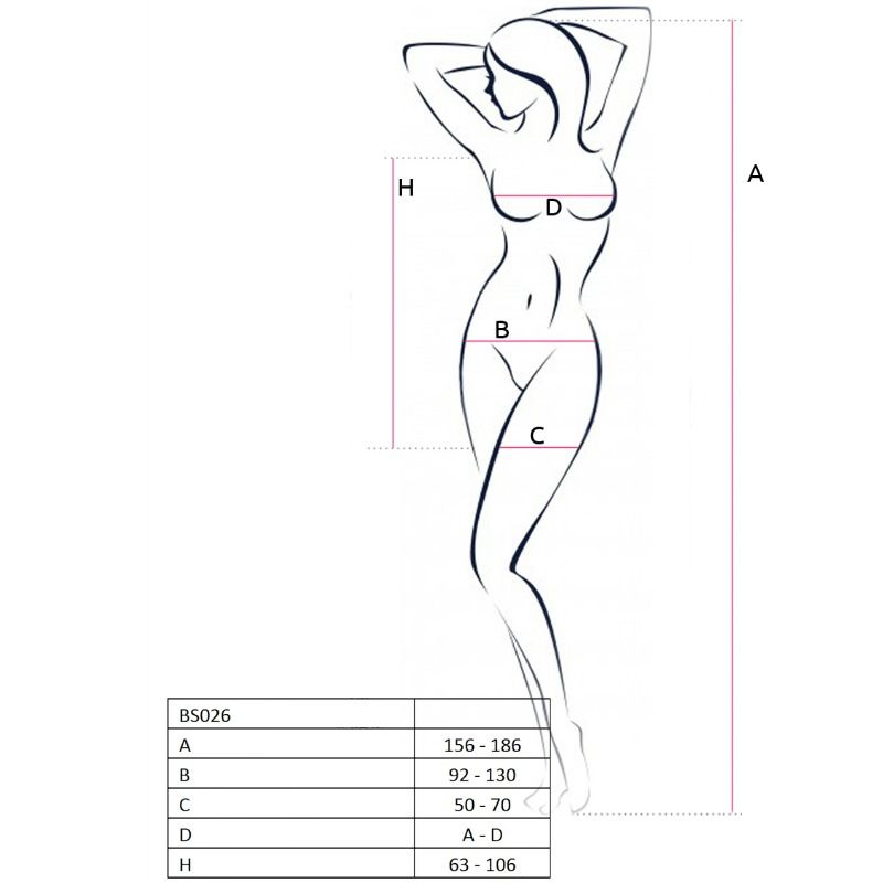 PASSION - WOMAN BS026 BLACK DRESS STYLE BODYSTOCKING ONE SIZE - Kink&Play