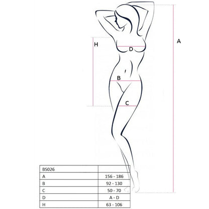 PASSION - WOMAN BS026 BLACK DRESS STYLE BODYSTOCKING ONE SIZE - Kink&Play