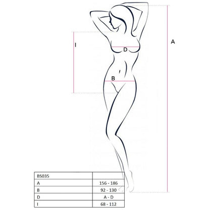 PASSION - WOMAN BS035 WHITE BODYSTOCKING ONE SIZE - Kink&Play