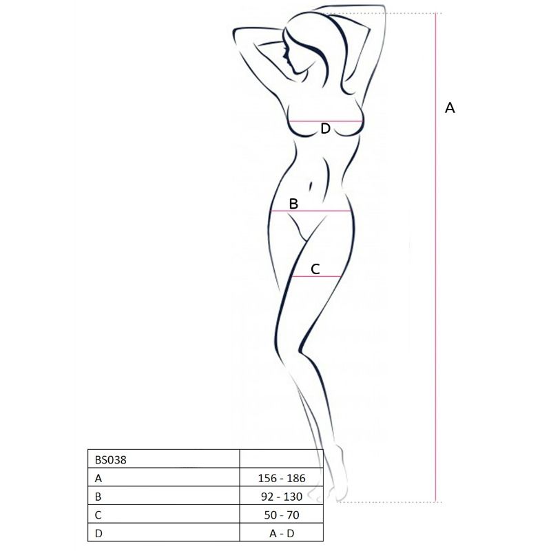 PASSION - WOMAN BS038 BODYSTOCKING BLACK ONE SIZE - Kink&Play