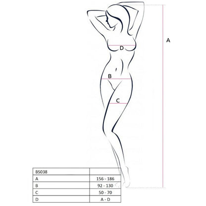 PASSION - WOMAN BS038 BODYSTOCKING BLACK ONE SIZE - Kink&Play