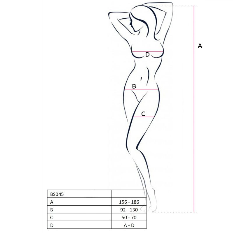 PASSION - WOMAN BS045 BODYSTOCKING BLACK ONE SIZE - Kink&Play