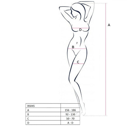 PASSION - WOMAN BS045 WHITE BODYSTOCKING ONE SIZE - Kink&Play