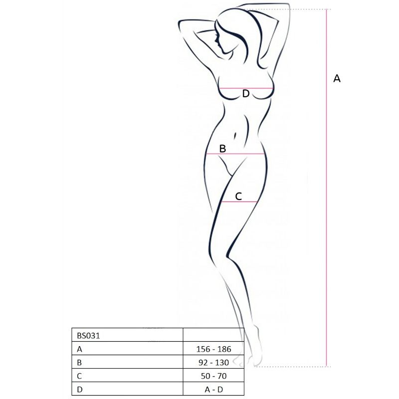 PASSION - WOMAN BS031 VIT BODYSTRUMPA EN STORLEK