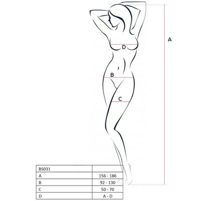 PASSION - WOMAN BS031 VIT BODYSTRUMPA EN STORLEK