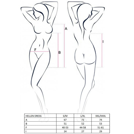 PASSION - KVINNA HELLEN KLÄNNING OCH THONG STORLEK S/M