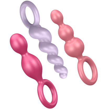 SATISFYER - ANALPLUGG SET 3 DELAR TRICOLOR