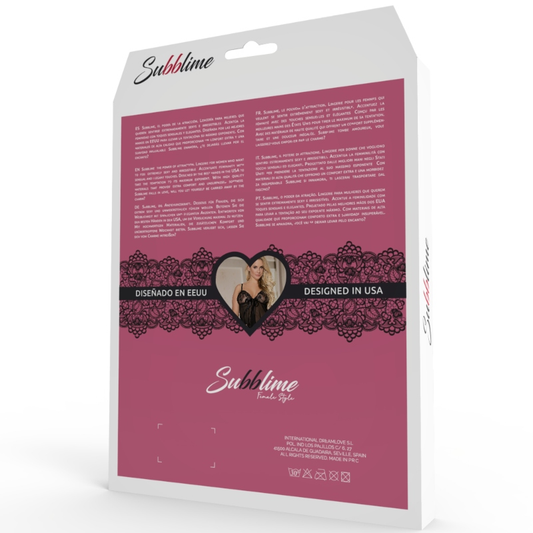 SUBBLIME - SET MED BH OCH HÅLLBÄLTE MED TROSOR S/M