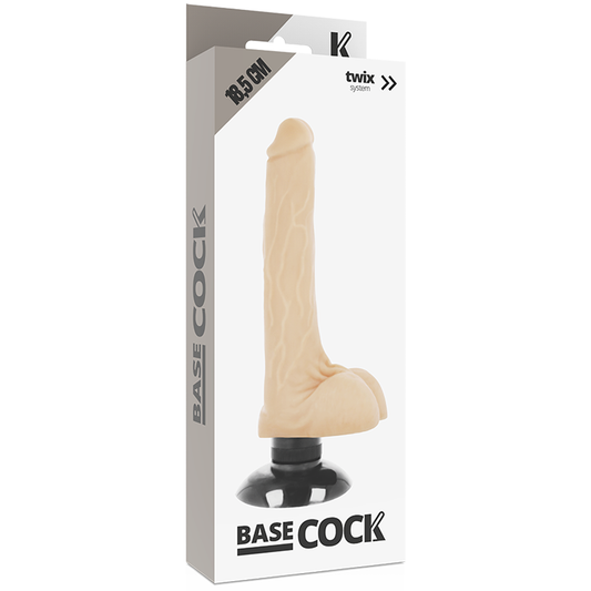 BASECOCK - REALISTISK VIBRATOR 2-1 NUDE 18.5 CM -O- 4 CM