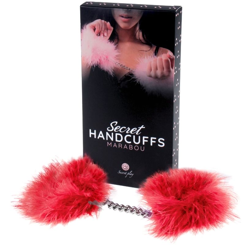 SECRETPLAY - RED MARABOU HANDCUFFS - Kink&Play