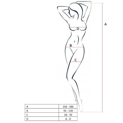 PASSION - WOMAN BS055 WHITE BODYSTOCKING ONE SIZE