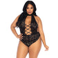 LEG AVENUE - BLOMMIG SPETS TEDDY UTAN SKJORTA PLUS SIZE
