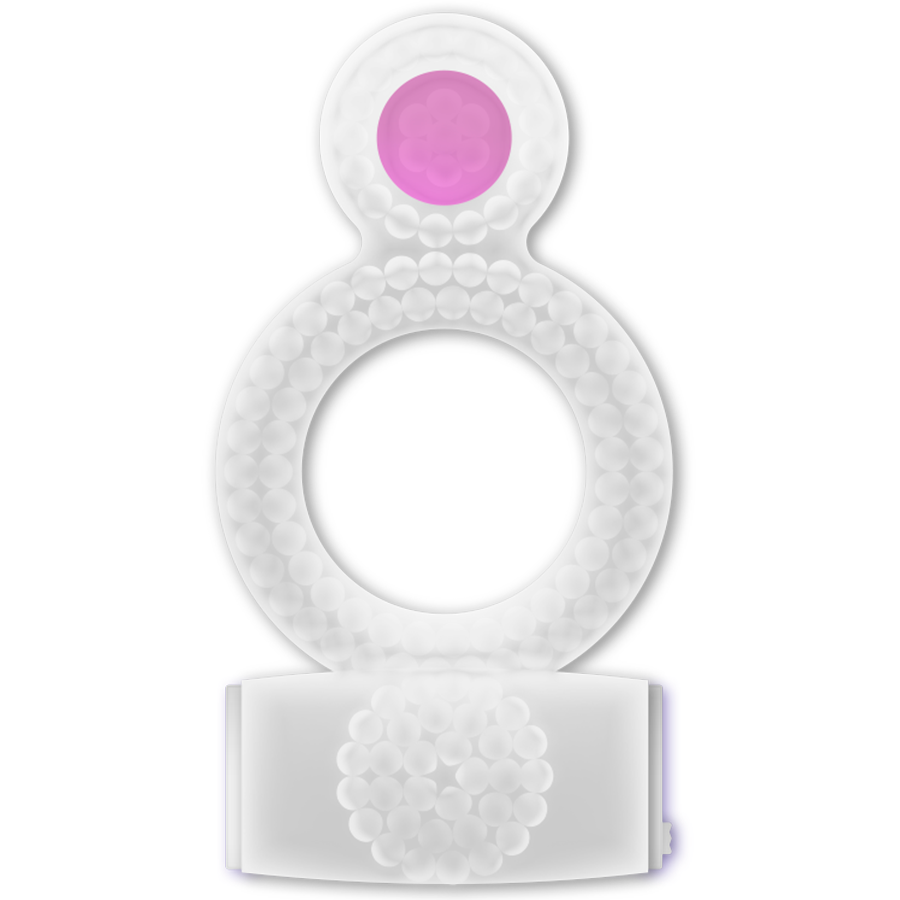 CASUAL LOVE - VIBRERANDE DUBBEL NJUTNING TRANSPARENT RING