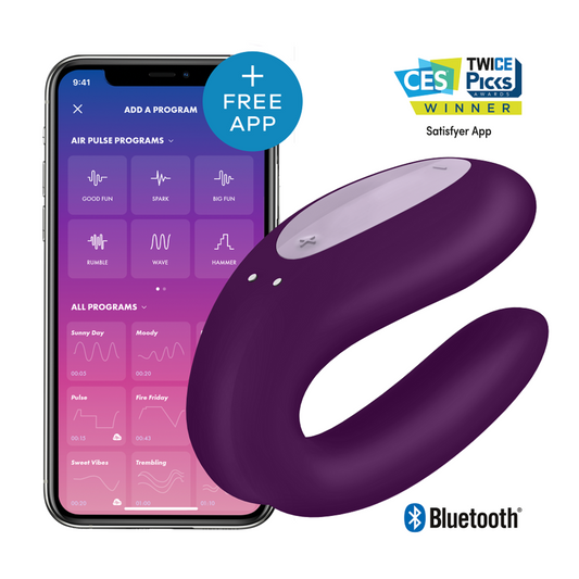 SATISFYER - DUBBEL JOY-CON-APP SVART