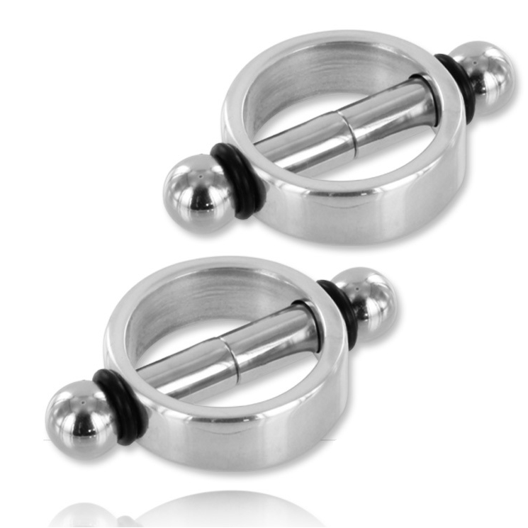 METAL HARD - MAGNETIC NIPPLE Clamps PAIR - Kink&Play