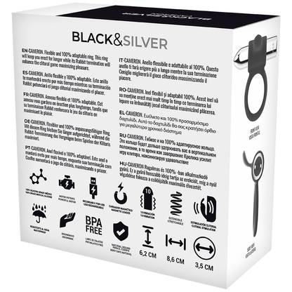 BLACK&SILVER - CAMERON UPPLADDNINGSBAR RING SILVER