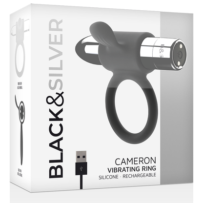 BLACK&SILVER - CAMERON UPPLADDNINGSBAR RING SILVER