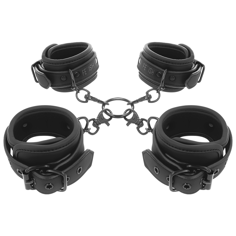 FETISH SUBMISSIVE - SET OF HAND AND ANKLE HANDCUFFS WITH NOPRENE LINING - Kink&Play