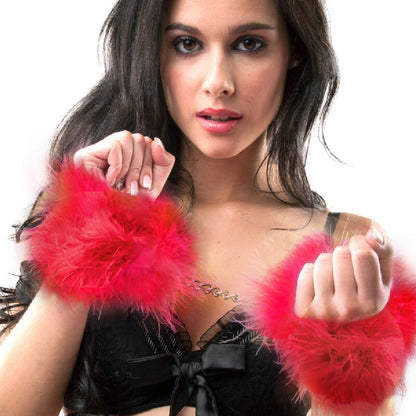 SECRETPLAY - RED MARABOU HANDCUFFS - Kink&Play