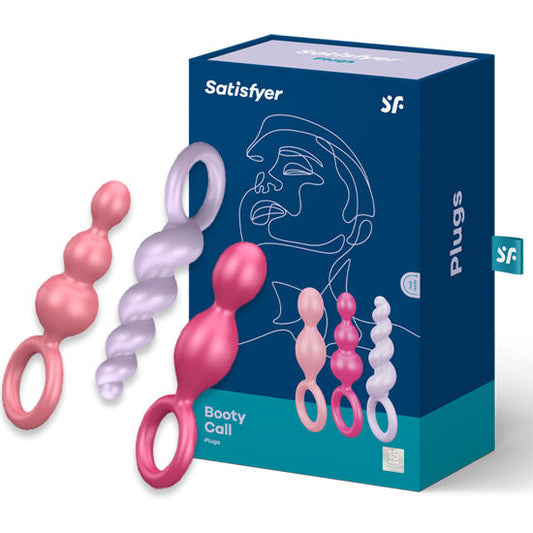 SATISFYER - ANALPLUGG SET 3 DELAR TRICOLOR