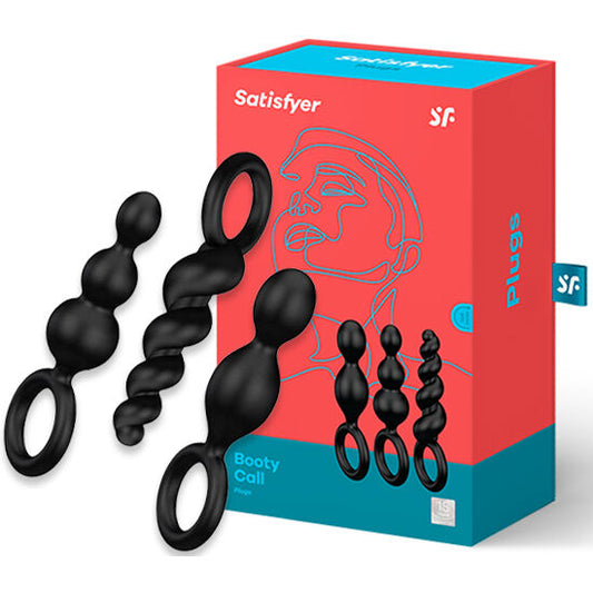SATISFYER - ANALPLUGGAR SET 3 DELAR SVART