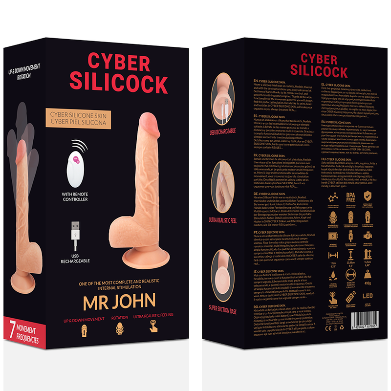 CYBER SILICOCK - REMOTE CONTROL REALISTIC MR JOHN 23.88 CM -O- 4.3 CM - Kink&Play