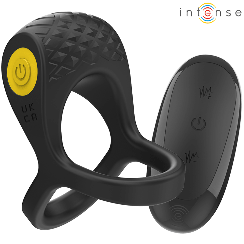 INTENSE - ALEX VIBRATOR DOUBLE PENIS RING 10 VIBRATIONS BLACK - Kink&Play