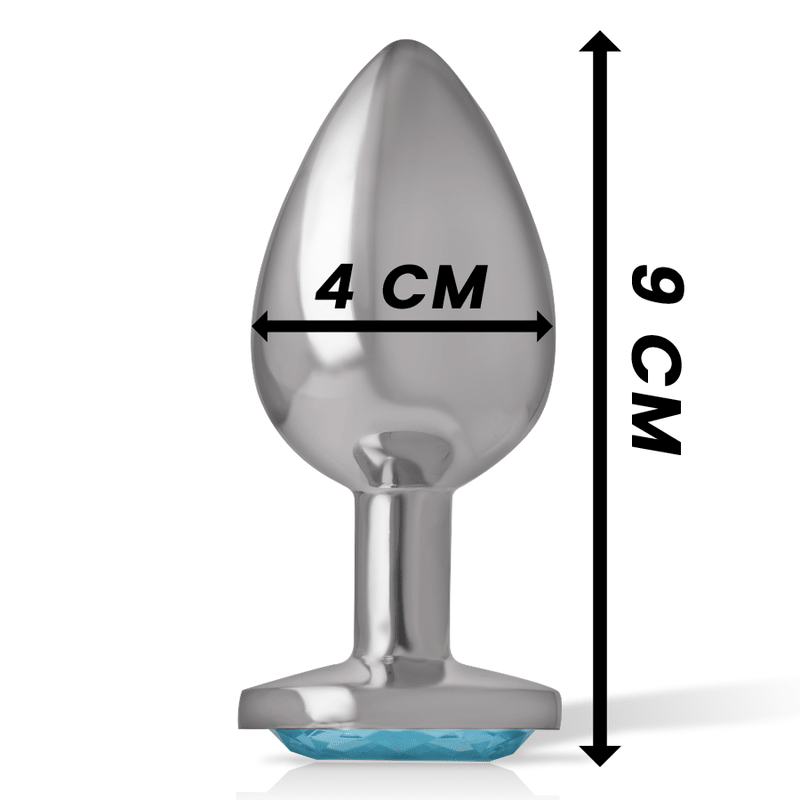 INTENSE - ALUMINUM METAL ANAL PLUG BLUE HEART SIZE L - Kink&Play