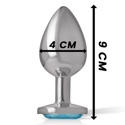 INTENSE - ALUMINUM METAL ANAL PLUG BLUE HEART SIZE L - Kink&Play