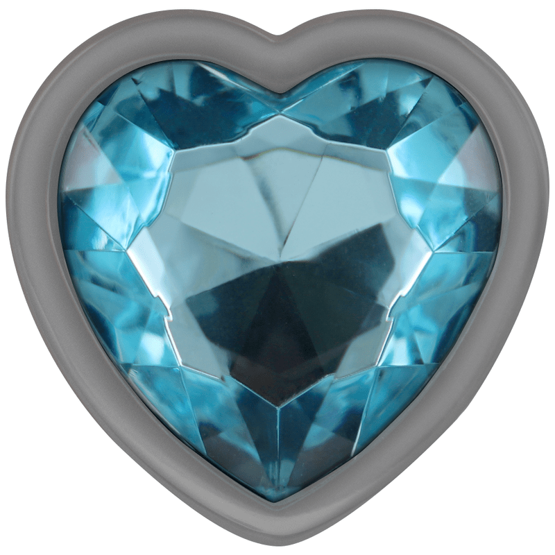 INTENSE - ALUMINUM METAL ANAL PLUG BLUE HEART SIZE S - Kink&Play